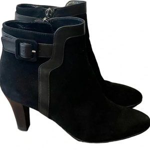 Aquatalia waterproof Black Suede Rae Heeled Bootie